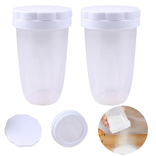 Esparcidor de azúcar en polvo, con malla fina, espolvoreador de azúcar en polvo con tapa, espolvoreador de azúcar, cacao, colador de azúcar en polvo para chocolate, harina de especias, colador de