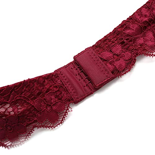 Image of Floral Lace Halter Bra Bralette Top Hook and Eye Closure Back Unpadded Wirefree Lace Bra
