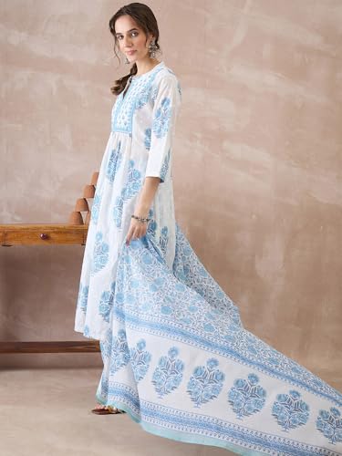 Image of INDO ERA Women Pure Cotton Kurta Set with Dupatta | Festive Suit Set