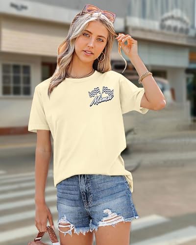 Image of Racing Birthday Party Matching Shirt Mom and Dad Car Racer Couple T Shirt Checkered Flag Short Sleeve Tee Tops