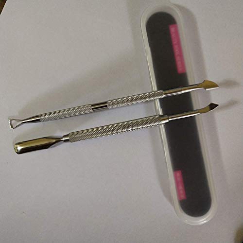 HZWLF Nail Art Tool, 2 Stück Nagelhautschieber und Cutter Robustes seitliches Edelstahl-Nagelhautentfernungslöffel… – Bild 3