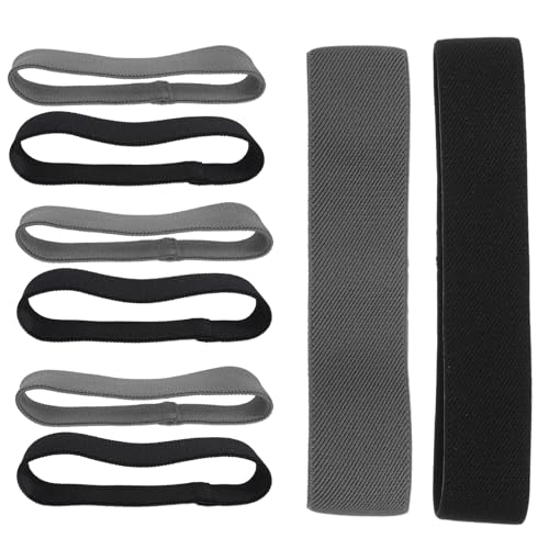 PAMINGONO 8 Correas Elásticas para Loncheras Bandas de Fijación para Cajas Bento Tamaños 25X300 MM y 32X340 MM Colores Negro y Gris Paquete de 8 Piezas para Escuela Oficina y Camping