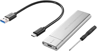 GZSHUNLI M.2 NVMe SSD Enclosure Adapter 10Gbps USB C 3.1 Gen2 NVMe Case External Enclosure NVMe Reader NVMe Case Silver