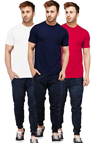 Image of Solid Men Half Sleeve Round Neck T-Shirt (Pack of 3)