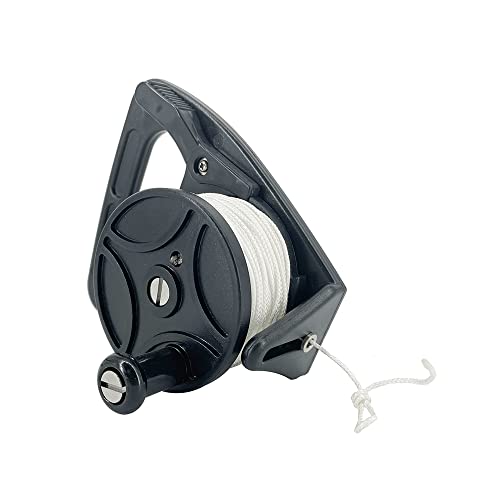 Scuba Diving Reel With Thumb Stopper, For Safety Underwater Diving Snorkeling And Recreational Diving And Spear Fishing (46M, Black) #TOP19