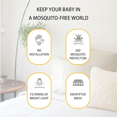Image of Mosquiteros para Cunas De Bebes,Portable Folding Mosquito Net for Stroller,Breathable Foldable Cots Bottomless Crib Net Sun Shelter,(Blue, 47 inchx24 inchx26 inch)