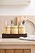 Mkono Mason Jar Centerpiece Decorative Wood Tray with 3 Painted Jars Artificial Flowers Rustic Country Farmhouse Fall Decor for Coffee Table Dining Room Living Room Kitchen