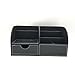 UnionBasic Desk Organizer - Multifunctional Leather Desktop Pen Holder Storage Box - Business Card/Pen/Pencil/Mobile Phone/Stationery Holder, Black