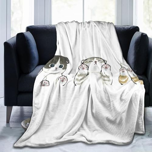 猫 掛け布団 敷き毛布 フランネル 吸湿発熱 タオルケット肌触り 軽く柔らかい 静電気防止 ふわふわ 両面使え 四季通用 子供用 寝具 抗菌防臭エアコン毛布