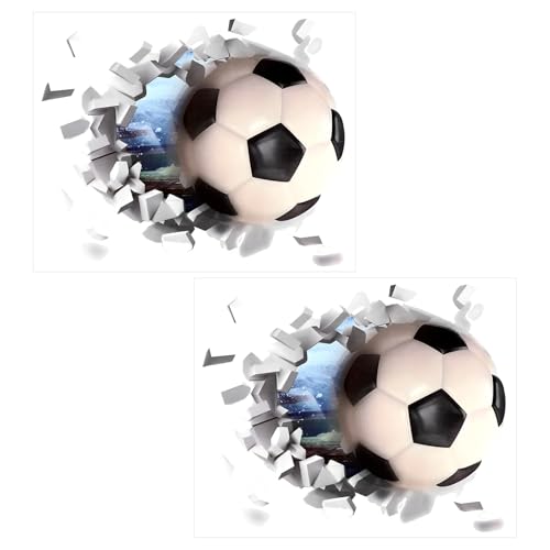 2 uds Vinilos Decorativos 3D Balón de Fútbol 40x33cm