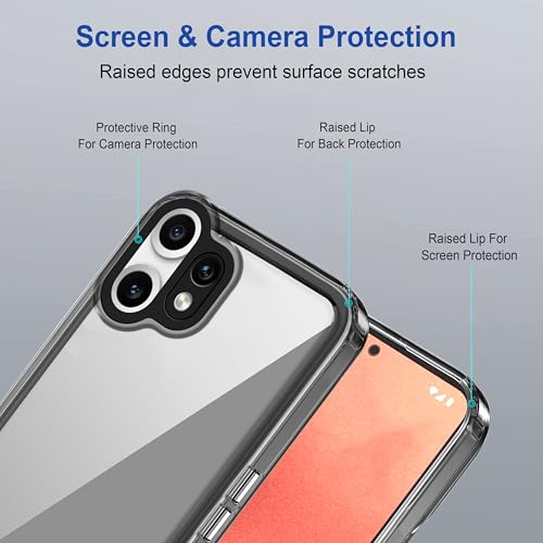 Image of amazon basics Back Case Cover for CMF by Nothing Phone 2 Pro | Compatible for CMF by Nothing Phone 2 Pro Back Cover | Case Cover with Camera Protection | (TPU + PC | Translucent Black)