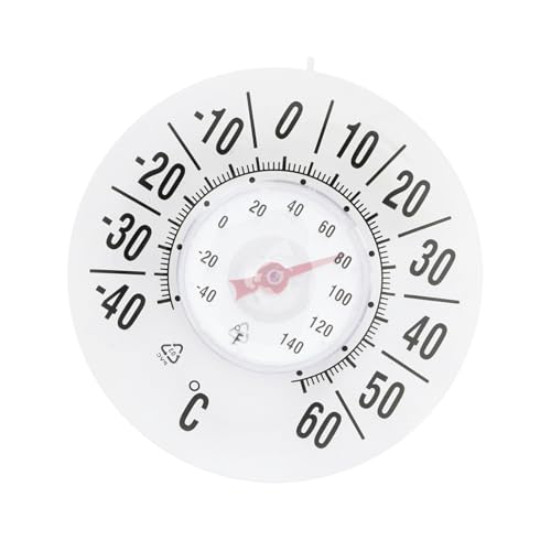 Husoiuy Thermomètre Intérieur Et Extérieur - Ventouse Aspirante Analogique Étanche - Thermomètre Analogique Murale pour Extérieur et Terrasse - Pour...