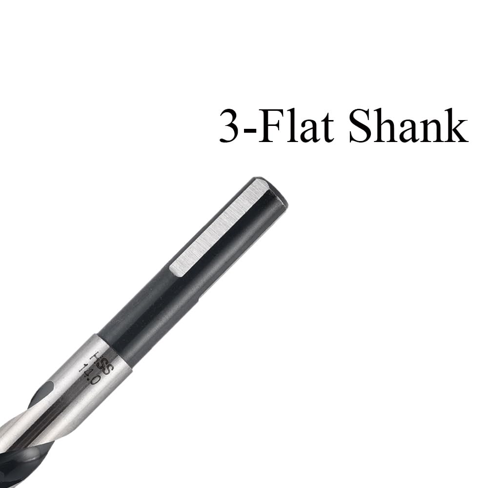 Reduced Shank Twist Drill Bits, 1/2 in, 4341 HSS 118° Point, Nitriding Black, Wood Plastic Copper Aluminum Iron