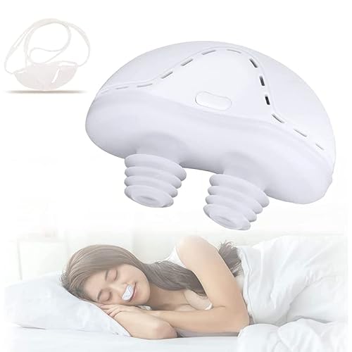 電気いびき防止装置 いびき対策 いびき防止グッズ 電動ノーズクリップ 3段階で風速 USB充電 空気循環 安眠 快眠 鼻呼吸促進 固定カバー付き 男女兼用 (ホワイト)