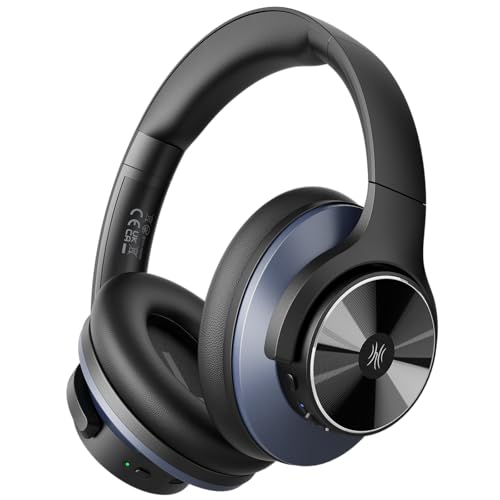 OneOdio A10 Hybrid Active Noise Cancelling Headphones, Hi-Res Audio, 62H Playtime with Speed Charge, Travel Case, Wireless/Wired, Built-in Mic, Bluetooth Over Ear Headphones for Work Travel