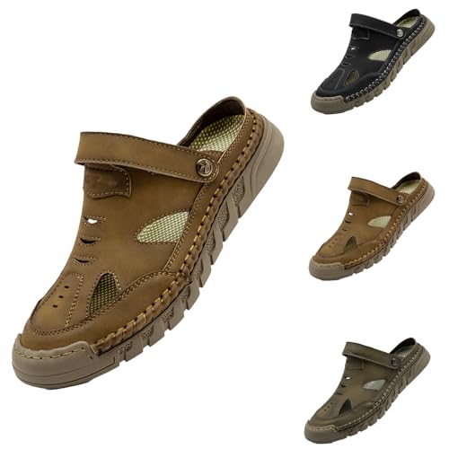 Stepthetop Sandals for Men, Men's Premium Leather Orthopedic Sandals, Suitable for Riding, Gardening, Daily Errands