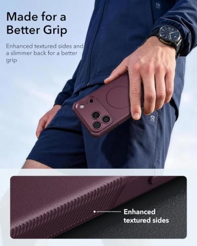 Image of ESR for iPhone 17 Pro Max Case, for MagSafe, Rugged, Burgundy | Camera Control, 7X Military-Grade Drop Protection, Magnetic Phone Case, Shockproof, Dustproof Port Cover, Secure Grip
