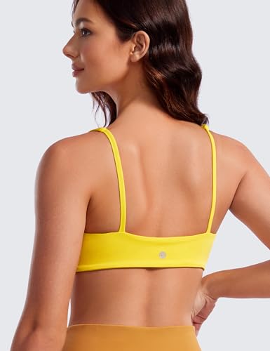 Image of CRZ YOGA Butterluxe Square Neck Sports Bras | Light Support, Removable Pads, Yoga, Extremely Soft, Low Coverage, Adjustable Spaghetti Straps, for Women