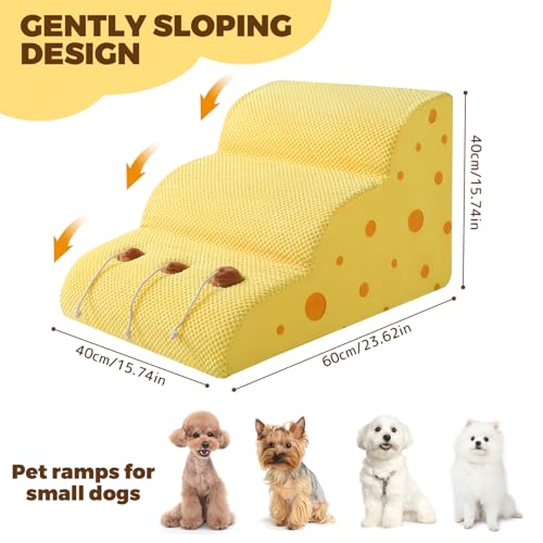 Pet-Ramp-for-Small-Dogs-to-Get-on-Couch-or-Low-Bed-3-Tiers-Gently-Sloping-Design-High-Density-Foam-Dog-Stairs-Pet-Steps-for-Older-Cats - Cucciolini Doodles Pet-Ramp-for-Small-Dogs-to-Get-on-Couch-or-Low-Bed-3-Tiers-Gently-Sloping-Design-High-Density-Foam-Dog-Stairs-Pet-Steps-for-Older-Cats