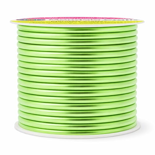 Image of Mandala Crafts 10 Gauge Anodized Aluminum Craft Wire for Jewelry Making - 32 FT Colored Flexible Lime Green Wire - Bendable for Bonsai Armature Crafting Sculpting