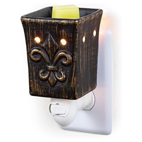 Dawhud Direct Wall Plug-in Wax Warmer for Scented Wax Ceramic Fleur-de-lis Electric Home Fragrance Warmer for Essential Oils Candle Wax Melts and Tarts, Scent Warmer Night Light Cover