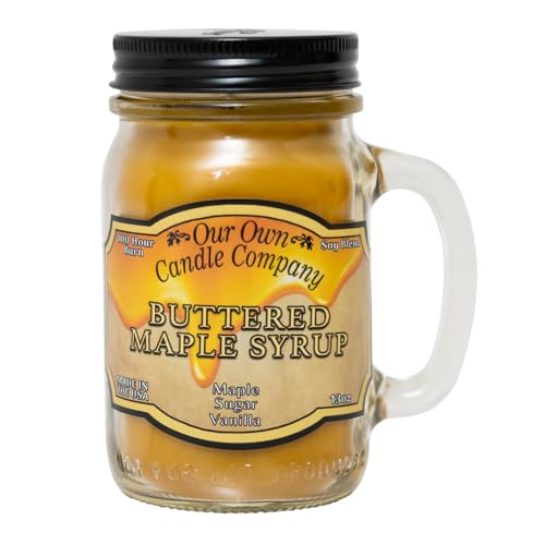 Our Own Candle Company Buttered Maple Syrup Scented 13 Ounce Mason Jar Candle