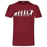 Evolution Handball T-Shirt | Handballer | Handballspiel | Sport | Werfen Bordeaux Rot S