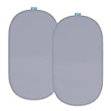 Bassinet Sheets Fit for Rectangle, Hourglass or Oval Bassinet Mattress, Universal Fitted Sheet Set for Various Bassinet Mattress Pad, 2 Pack, Ultra Soft Microfiber Sheets, Gray