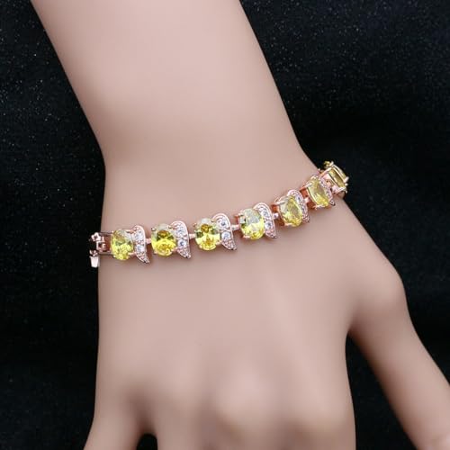 Image of LMXXVJ Fashion Tennis Bracelet Created Emerald White Gold Plated Charm Bracelet Gifts Jewelry for Women