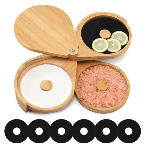 Margarita Salt Rimmer Set Bamboo 3-Tier Tray 5.5 Wide 6 Sponges