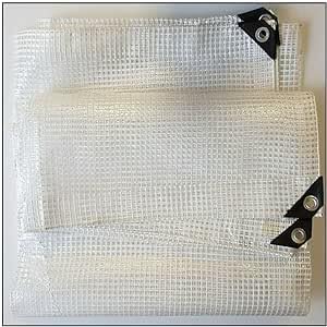 Gardiflex Clear Reinforced Tarpaulin Mesh & Eyelets Various Sizes + 6 X Bungees (4M X 5M)