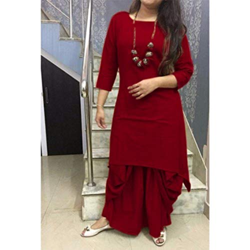 Image of Femezone Women's Linen Blend Cotton Dhoti Kurta Set
