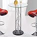 Global Furniture Bar Table, Clear/Black/Chrome