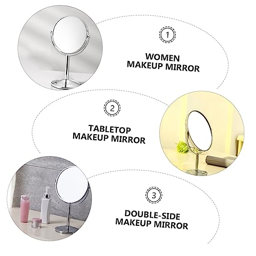 Espejo de maquillaje FOMIYES con luz LED y doble cara miniatura 6