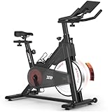 JOROTO Heimtrainer Fahrrad mit Magnetischem Widerstand, Ergometer Hometrainer mit RPM Monitor, Indoor Bike mit 4-Fach Verstellbarem Lenker, 11.8‘’ Tablet-Halterung, 150 KG Belastbar (Schwarz)