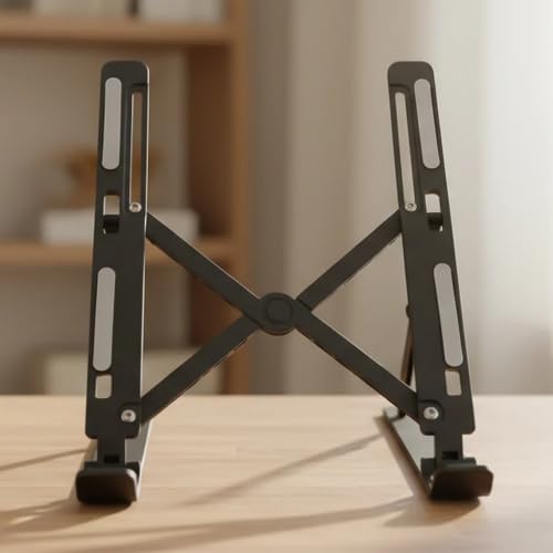 Image of Adjustable Plastic Laptop Stand Ergonomic Portable Folding Bracket