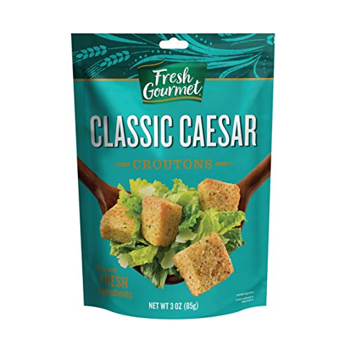 Image of Fresh Gourmet Premium Croutons | Classic Caesar | 3 Ounce, Pack of 15 | Crunchy Salad Topper