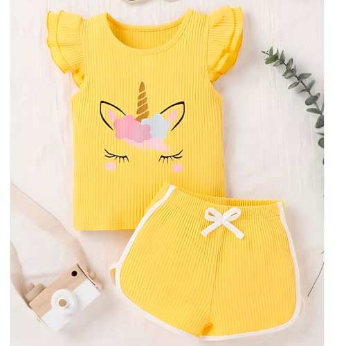 Image of 4YOU DRESSES Beautiful Cotton Blend Fabric Top and Shorts For Girls(Pack Of 2)