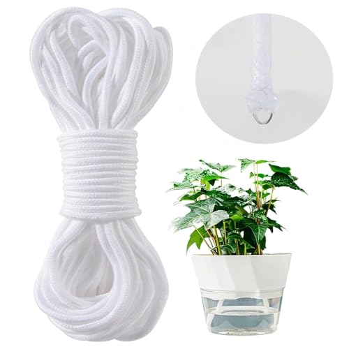Image of Casa De Amor 50 Feet Self-Watering Wick Cord, Automatic Watering System for Vacation Plant Care, DIY Potted Sitter Rope for Indoor Use (Pack of 8)