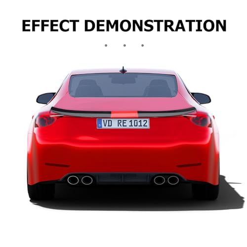 Spoiler de coffre réglable en 3 sections sans perçage noir et rouge - 3