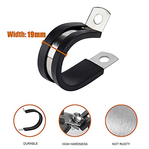 Ispinner 12 Pack 1.75 Inch Rubber Cushioned Stainless Steel Cable Clamp, Hose Clamp, Pipe Clamp (1-3/4 Inch) #TOP2