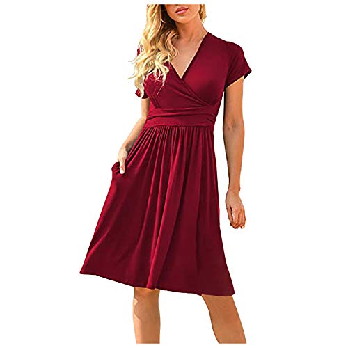 Robe courte d'été sans repassage mousseline fluide col V finie la surchauffe