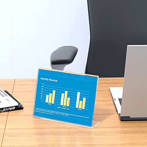 Image of Parikshit Sublimation A4 Size Landscape Acrylic Sign Holder Table top Display Stand for Exhibition menu Photo Flyer brochure (11.5 X 8.5 Inch - 2pc, Landscape)