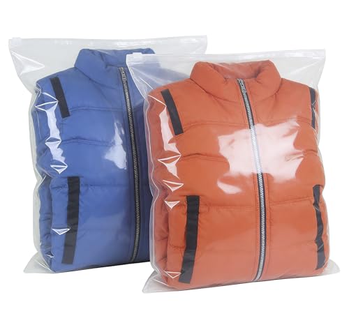 QISF 20 sacchetti con chiusura lampo da 60 x 70 cm, riutilizzabili, impermeabili, trasparenti, per coperte e vestiti