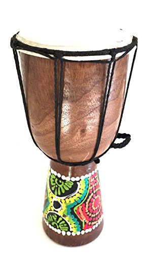 JIVE BRAND Djembe Drum Bongo Congo African Mahogany Wood Drum With Heavy Base Goat Skin Drum Head Hand Carved Professional Quality - 9