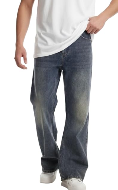 ODDMONKEY Men's Blue Boot Cut Jeans Blue (Tint) - Image 1