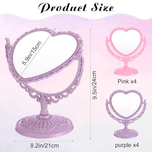 Espejo para maquillaje de corazón Lineshading 8 pzas miniatura 2