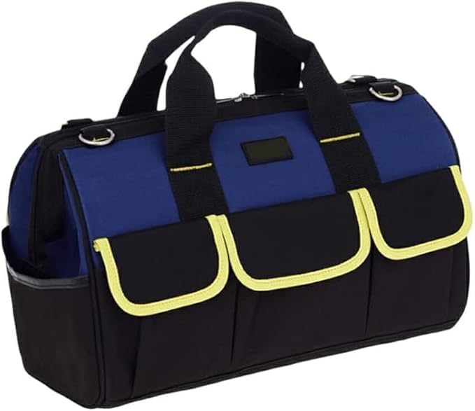 Vroxy Tool Bag with Multipurpose Tool Storage, Durable Oxford Cloth Waterproof Tool Bag, 17 Inch Bag for Electricians Plumbers & Technicians, Household Tool Organizer (1Pcs)