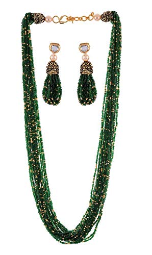 Dark Green Crystal Beads Necklace 