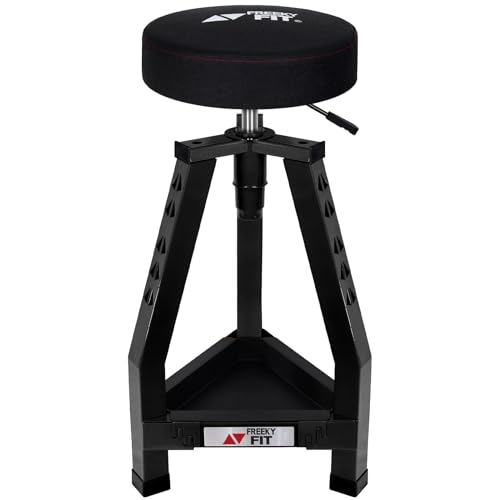 Image of Adjustable Tall Shop Stool, Mechanic Garage Bar Stool Chair, Work Metal Chair for Workshop,360 Swivel Padded Seat, Tool Tray Storage, 350 LBS Capacity, Heavy Duty, Black